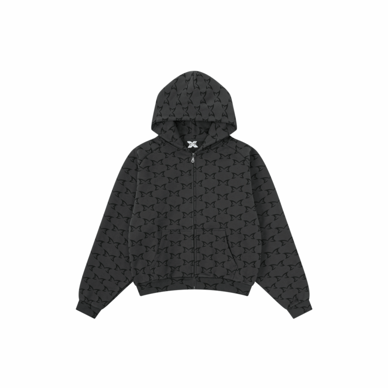 Mertra Butterfly Monogram Zip Hoodie