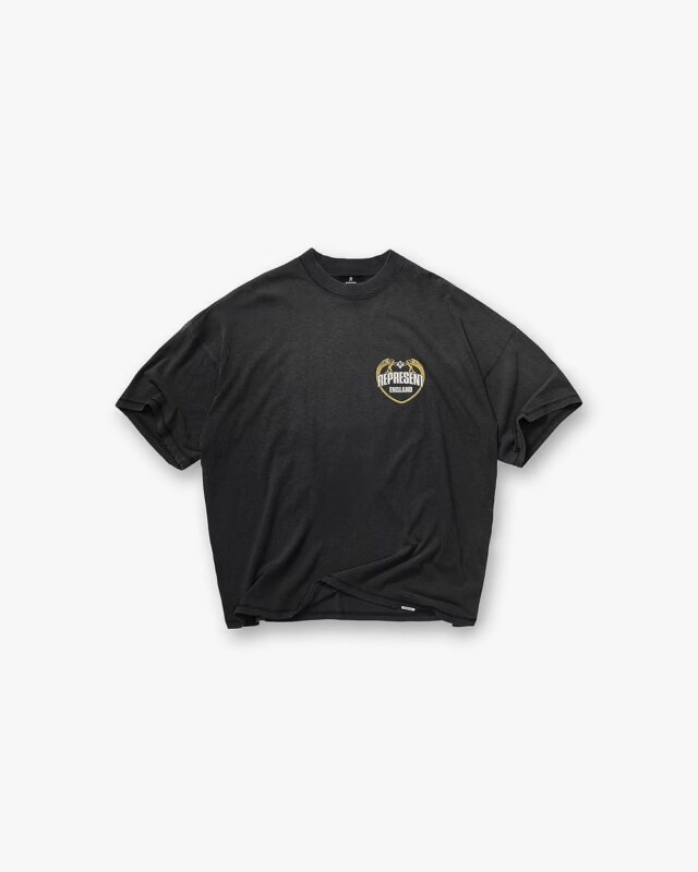 Represent Angel Border T-Shirt Stained Black