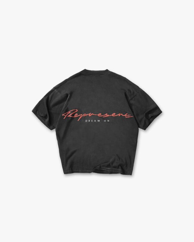 Represent Chrome Flight T-Shirt Stained Black1