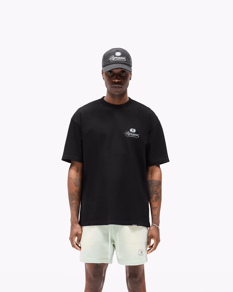 Represent Grand Vintage Hand Drawn T-Shirt Jet Black2
