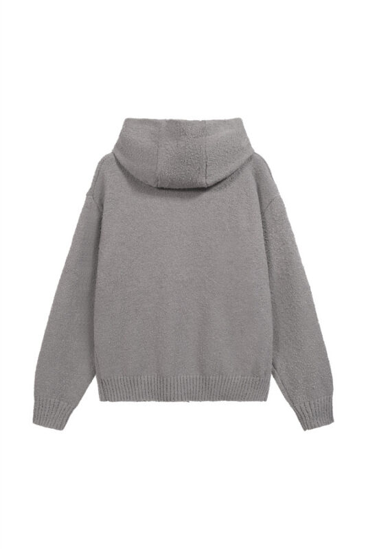 Represent Grey Heavy Boucle Hoodie1