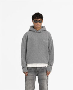 Represent Grey Heavy Boucle Hoodie2