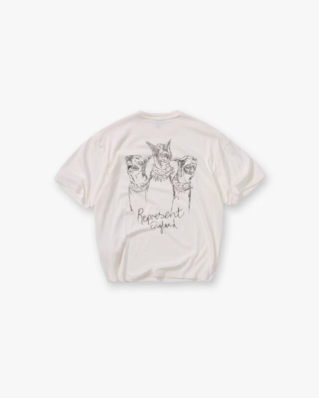 Represent Hand Drawn Thoroughbred T-Shirt Flat White1