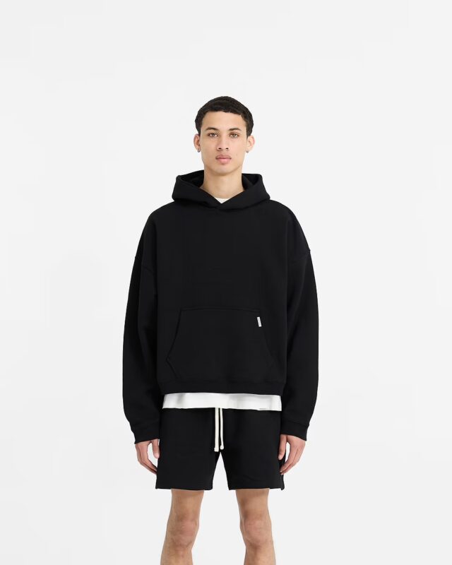 Represent Initial Boxy Hoodie Black2