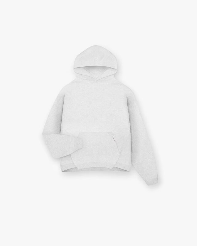 Represent Initial Boxy Hoodie Ice Grey Marl