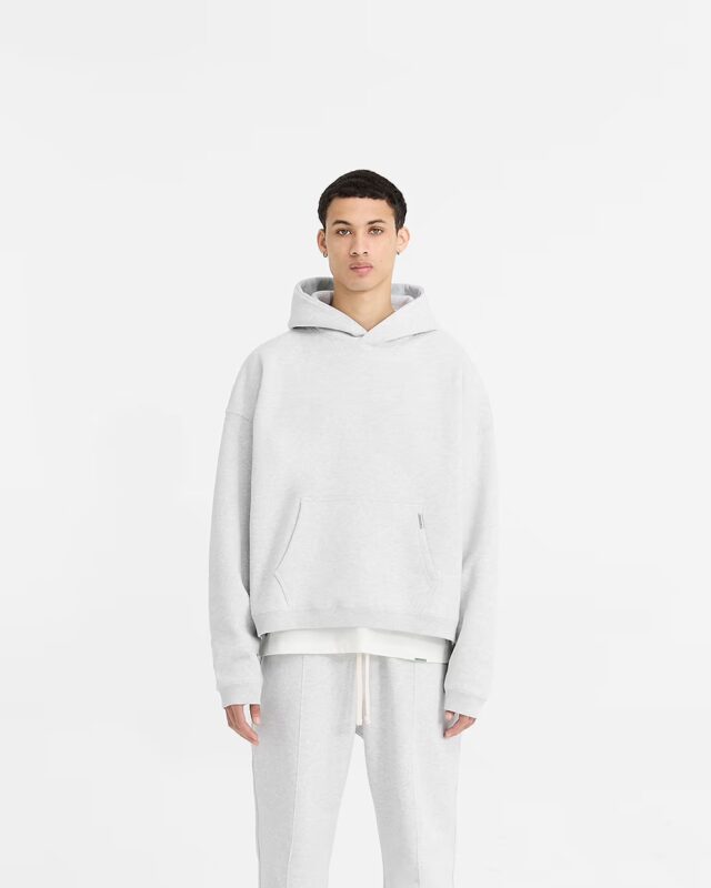 Represent Initial Boxy Hoodie Ice Grey Marl2