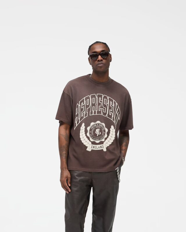 Represent Legacy Crest T-Shirt Stained Nero2