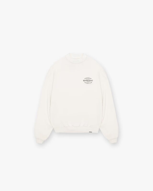 Represent Owners Club Stamp Sweater Flat White1