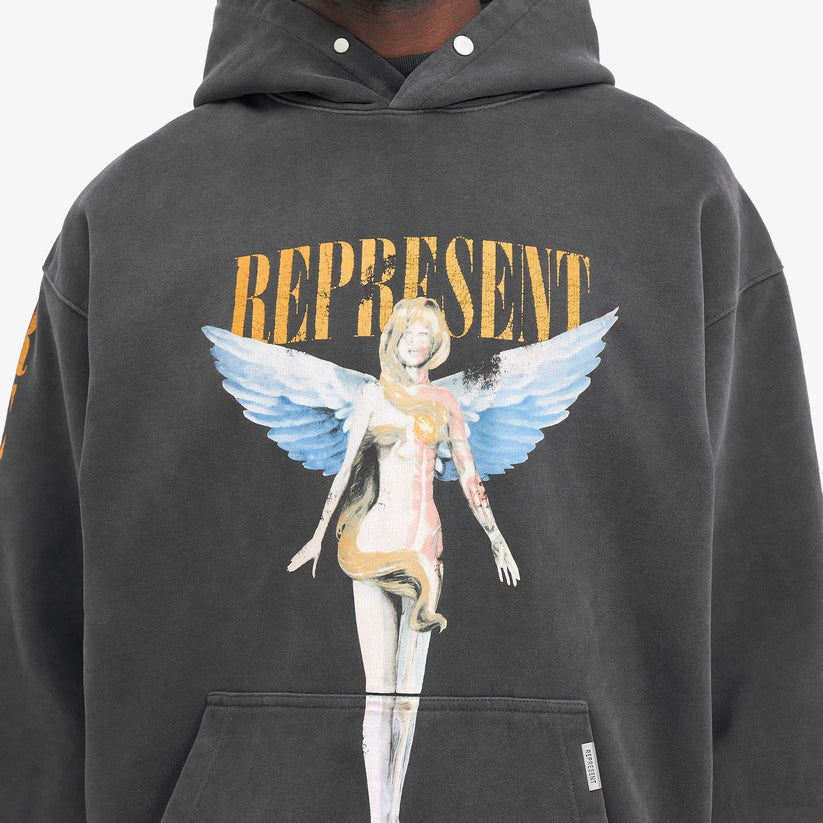 Represent Reborn Hoodie Aged Black3