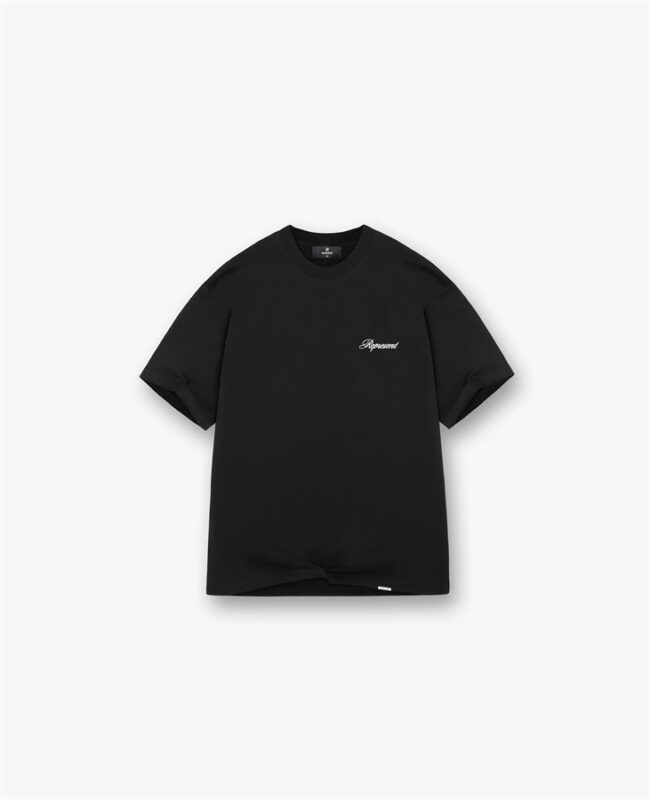 Represent Script Logo T-Shirt Jet Black
