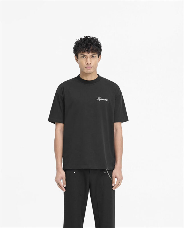 Represent Script Logo T-Shirt Jet Black1