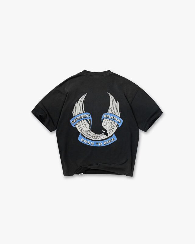 Represent X Belstaff Born To Bike T-Shirt Aged Black1