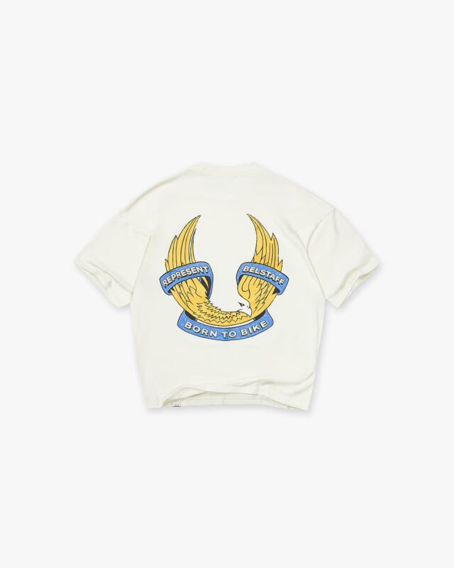 Represent X Belstaff Born To Bike T-Shirt Flat White1