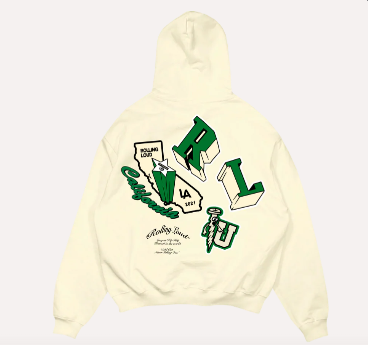 Travis Scott Rolling Loud California Hoodie Cream