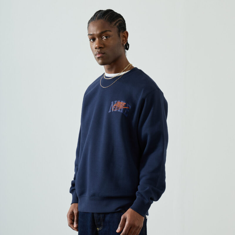 Nike Club Fleece Arch GX Crewneck Navy