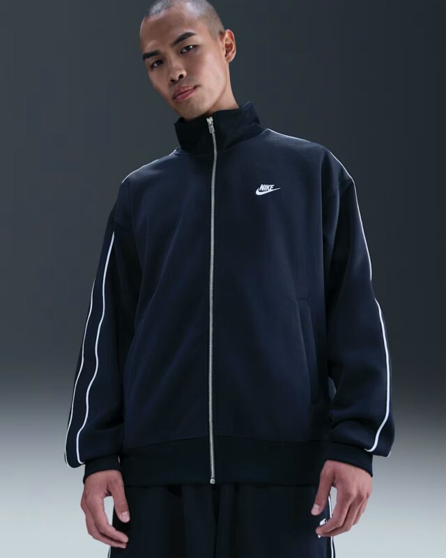 Nike Club Oversized Knit Track Jacket Navy