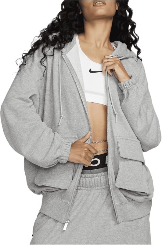 Nike Oversized Full-Zip French Terry Grey