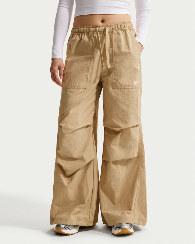 Nike Sportswear Loose Mid-Rise Structured Pants Beige