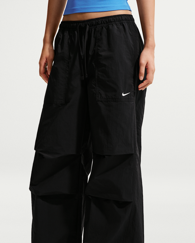Nike Sportswear Loose Mid-Rise Structured Pants Black