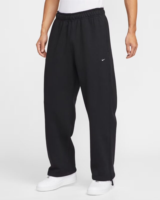 Nike Solo Swoosh Fleece Open-Hem Pants Black