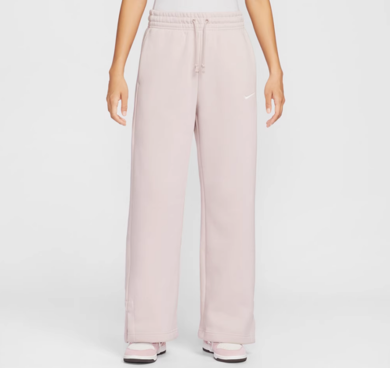 Nike Phoenix Fleece High-Waisted Wide-Leg Pants Pink