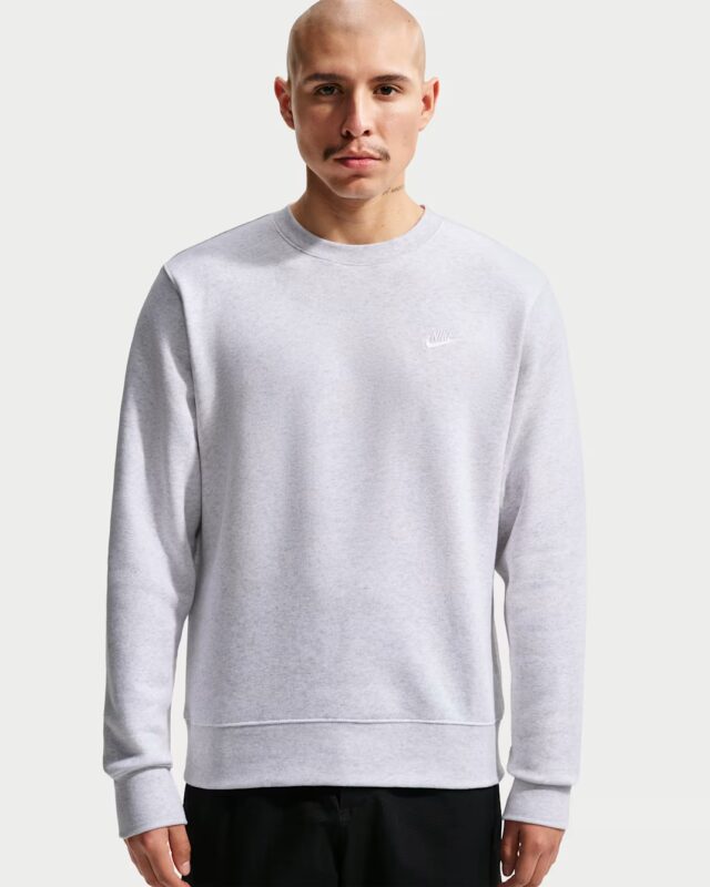 Nike Club Fleece Crew Light Grey