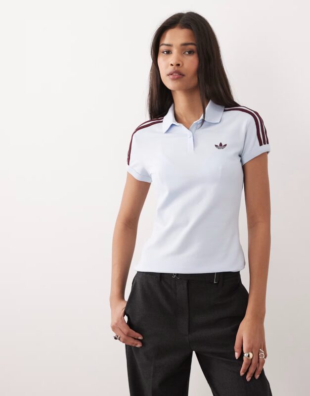 adidas Originals Polo 3-Stripes Tee Blue