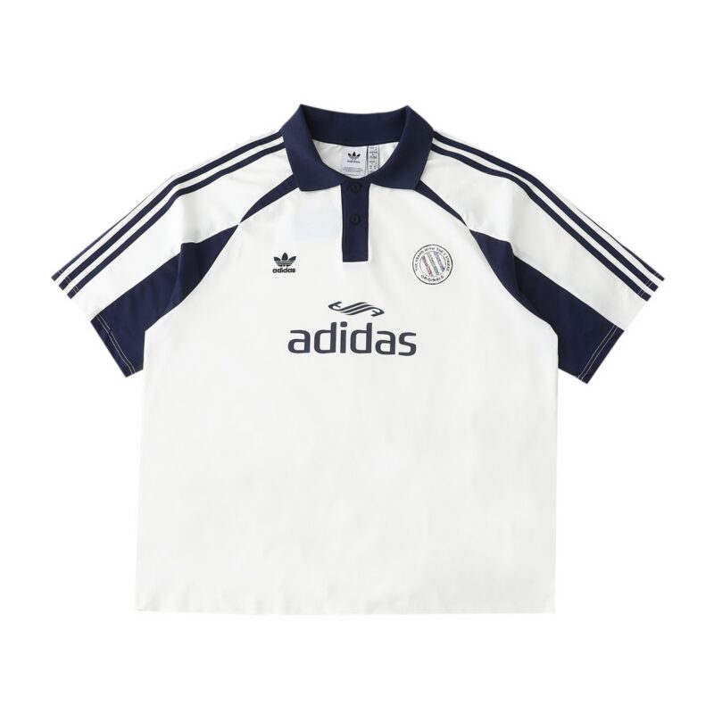 adidas Originals 3 Stripes Short Sleeve Polo Tee White